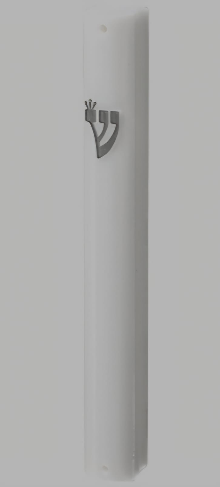 מזוזה-לבנה-12-פקק-גומי-ברגים מזוזה פלסטיק 12 סמ לבנה פקק גומי – תמונה 1