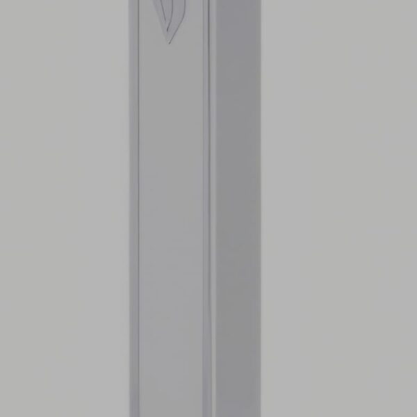 מזוזה פלסטיק לבנה 12 סמ עם מסגרת כסף וש כסף פקק גומי